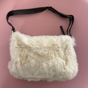 Banana Republic fur purse- super cute and fashion perfect for winter outfits